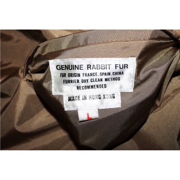 Genuine Rabbit Fur Coat Tan - Picture 4 of 4